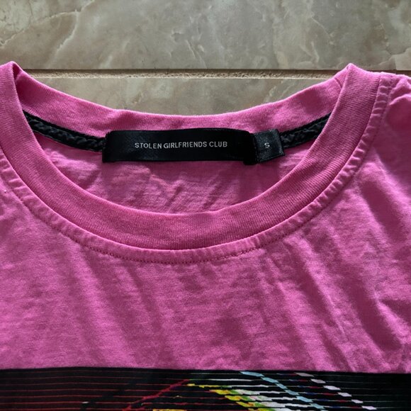 Stolen Girlfriends Club Pink Skream tshirt Small - Picture 3 of 6